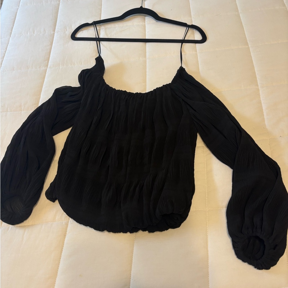 Flying Tomato Black Off-Shoulder Blouse